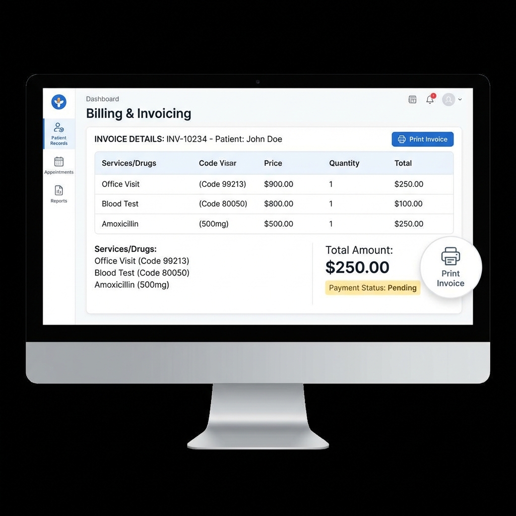 Interface de facturation médicale